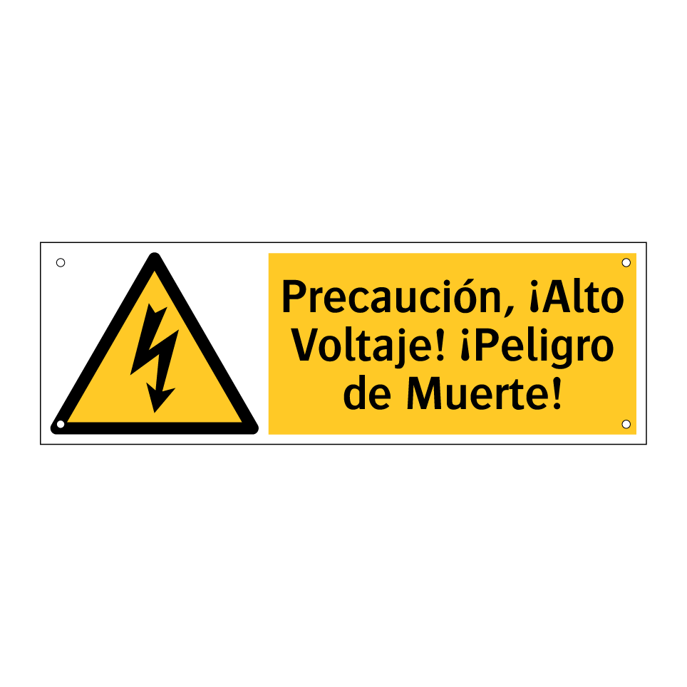 Precaución, ¡Alto Voltaje! ¡Peligro de Muerte!