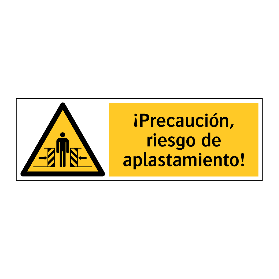 ¡Precaución, riesgo de aplastamiento!