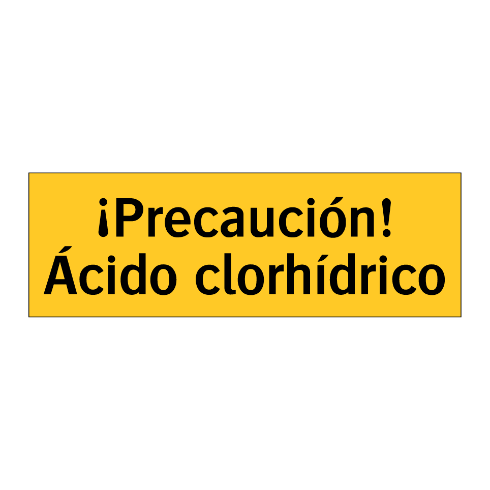 ¡Precaución! Ácido clorhídrico