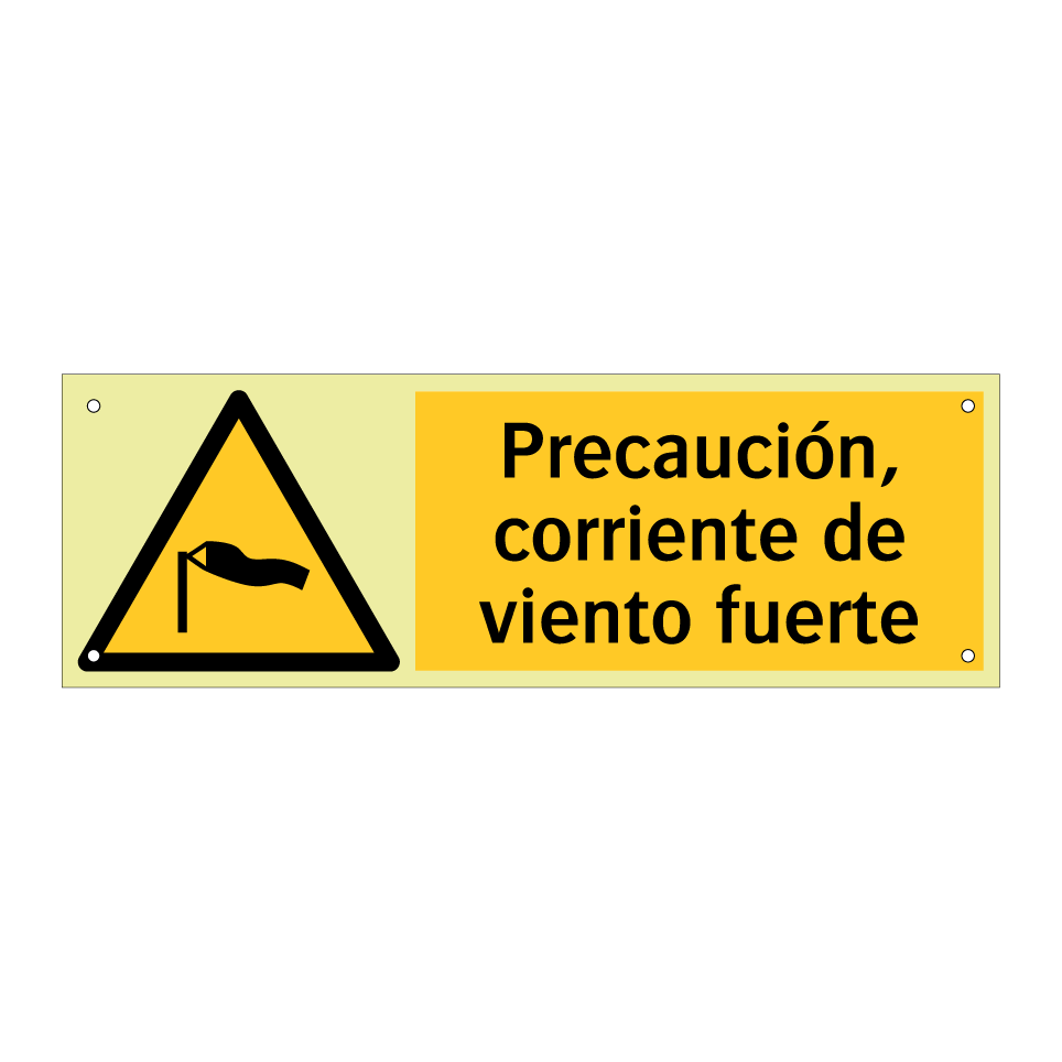 Precaución, corriente de viento fuerte