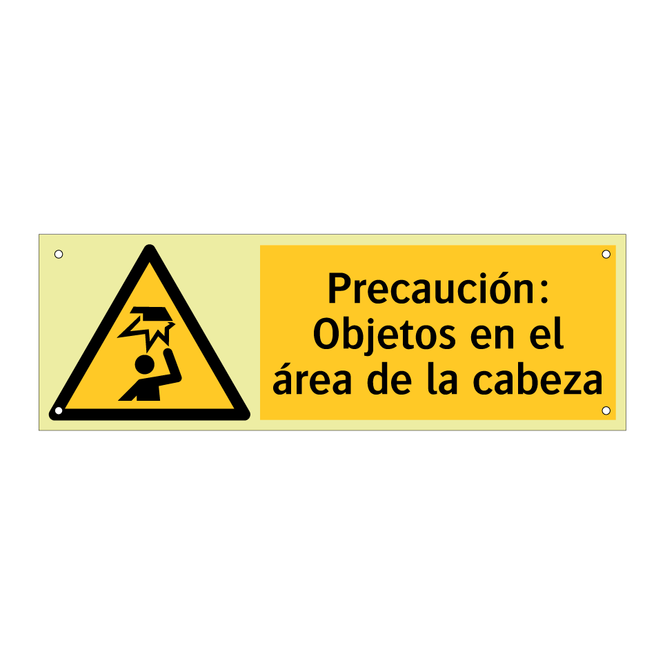 Precaución: Objetos en el área de la cabeza