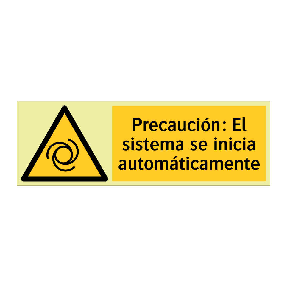Precaución: El sistema se inicia automáticamente