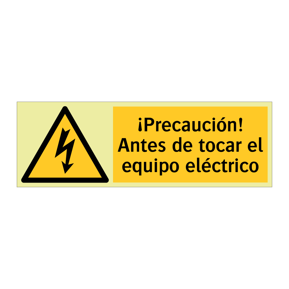 ¡Precaución! Antes de tocar el equipo eléctrico