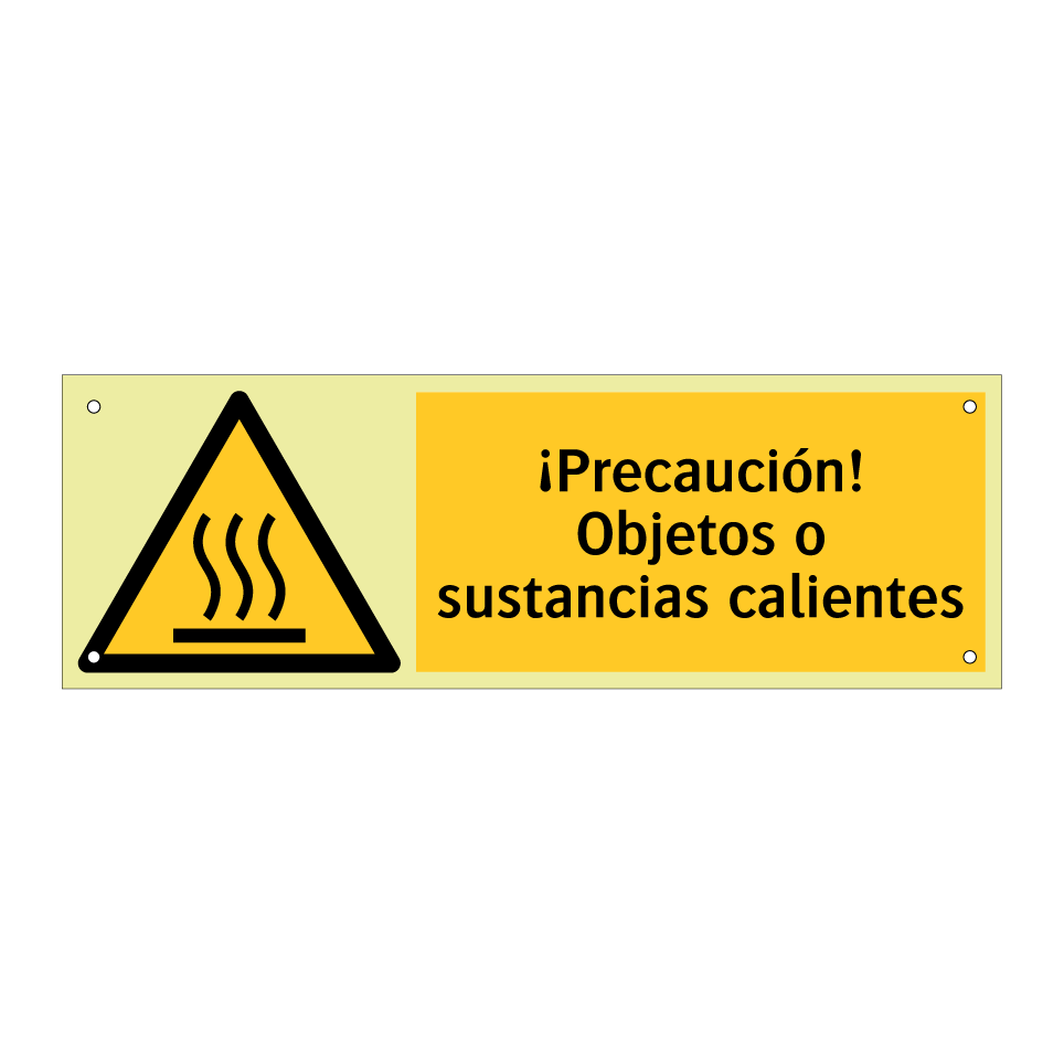 ¡Precaución! Objetos o sustancias calientes