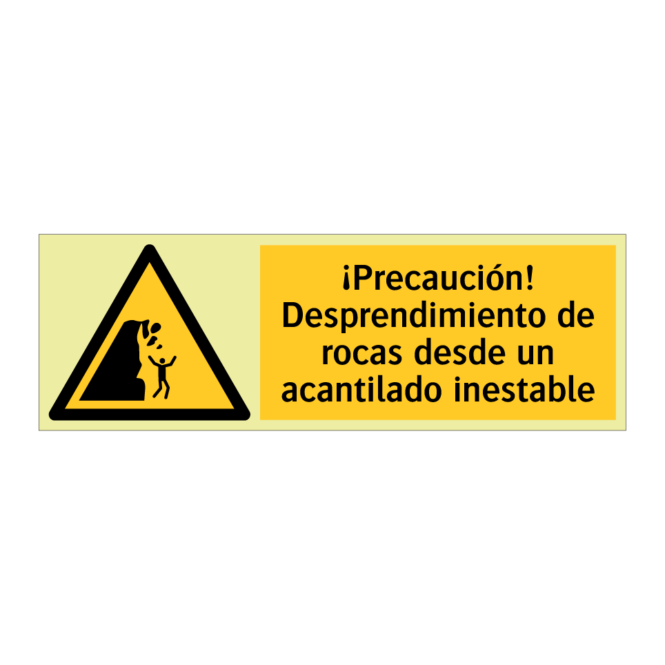 ¡Precaución! Desprendimiento de rocas desde un acantilado inestable