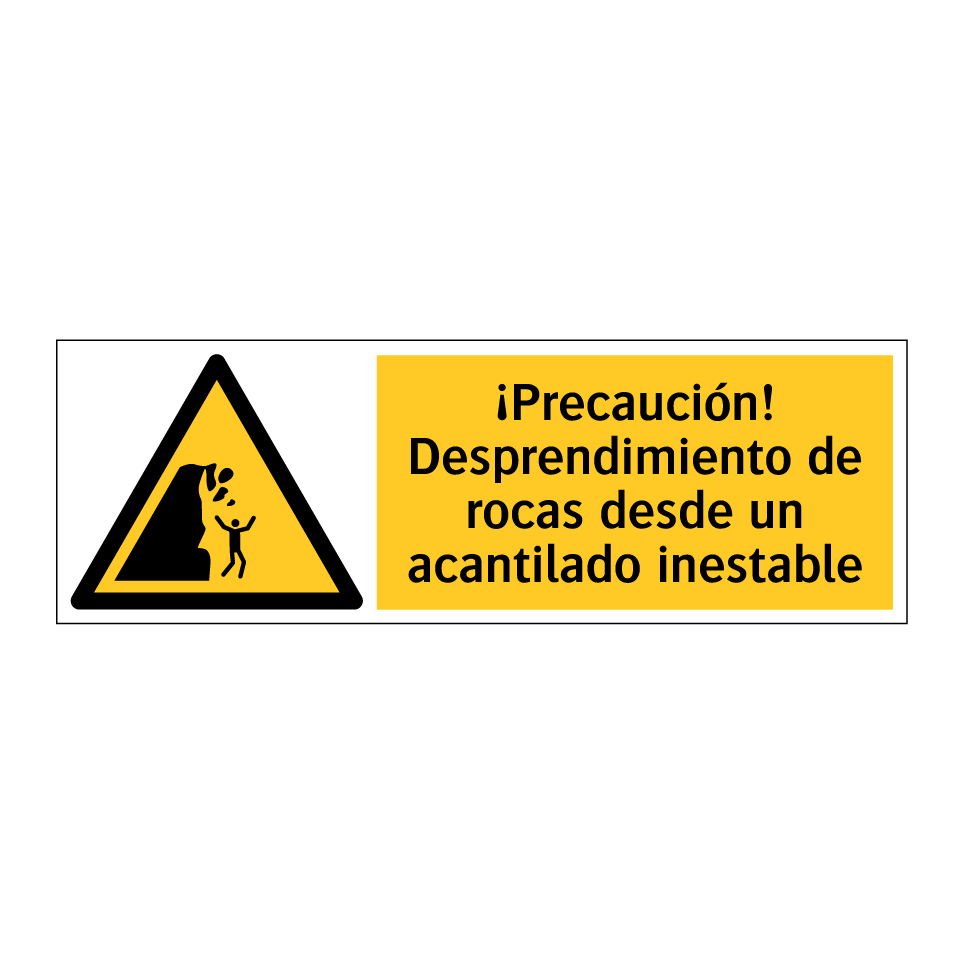 ¡Precaución! Desprendimiento de rocas desde un acantilado inestable
