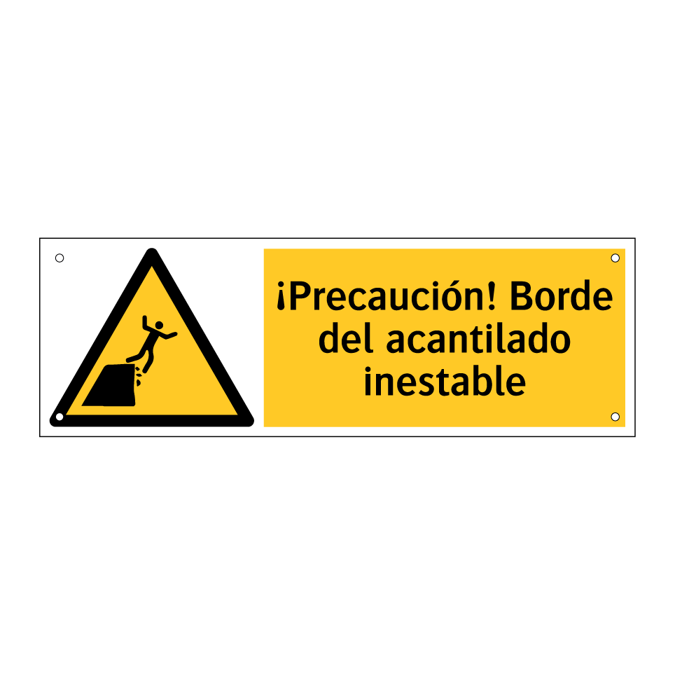 ¡Precaución! Borde del acantilado inestable