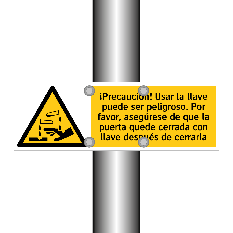 ¡Precaución! Usar la llave puede ser peligroso. Por favor, asegúrese de que la puerta quede cerrada con llave después de cerrarla