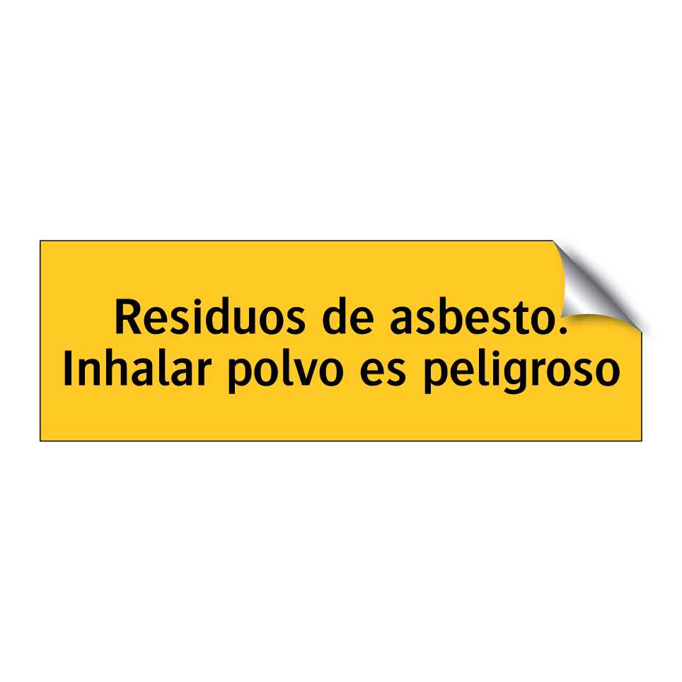 Residuos de asbesto. Inhalar polvo es peligroso