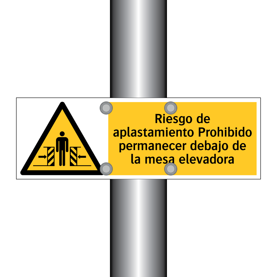 Riesgo de aplastamiento Prohibido permanecer debajo de la mesa elevadora