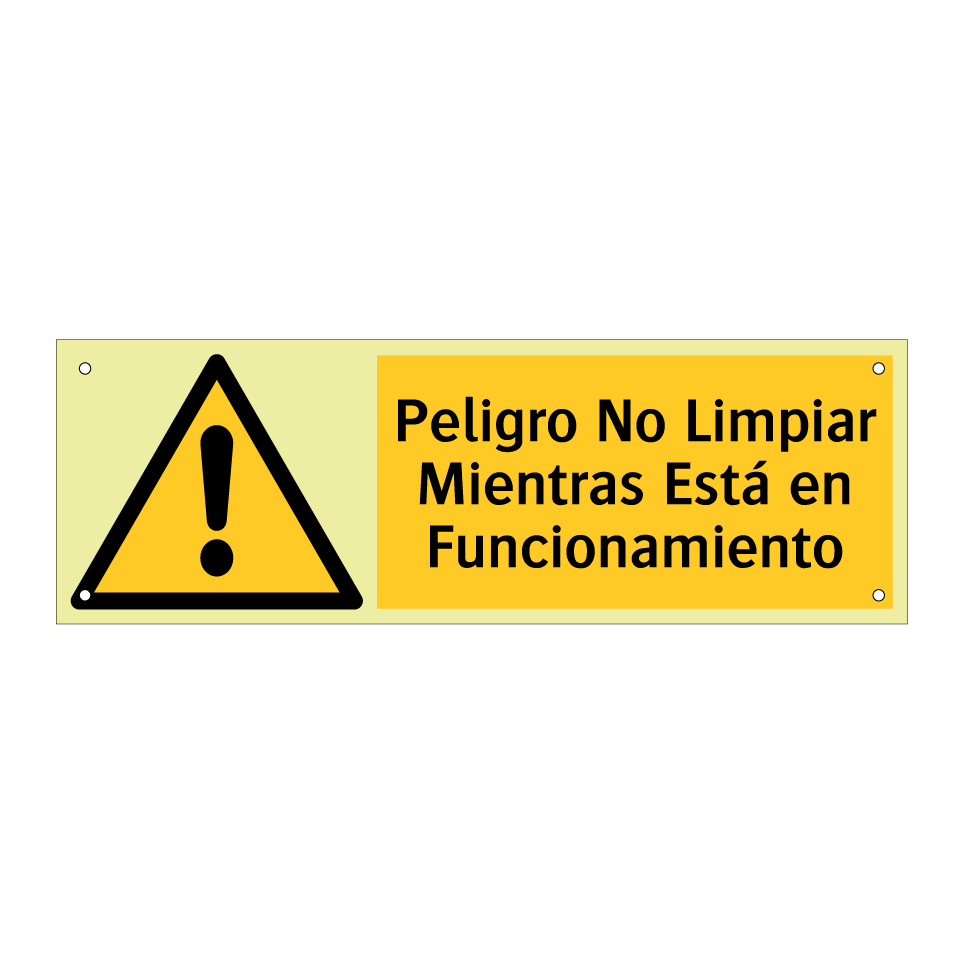 Peligro No Limpiar Mientras Está en Funcionamiento
