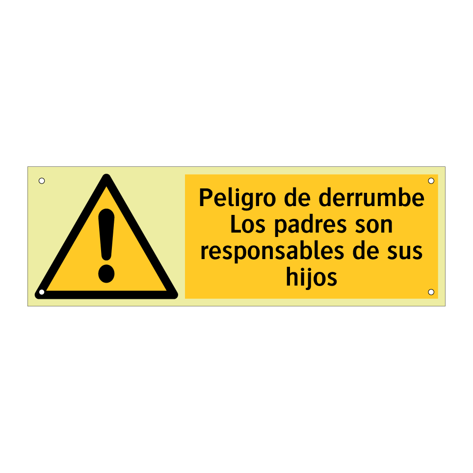 Peligro de derrumbe Los padres son responsables de sus hijos