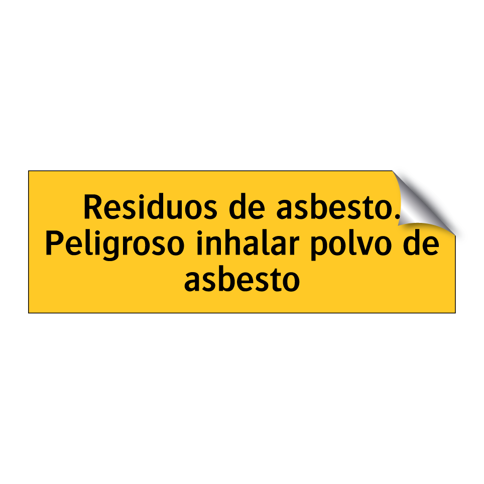 Residuos de asbesto. Peligroso inhalar polvo de asbesto