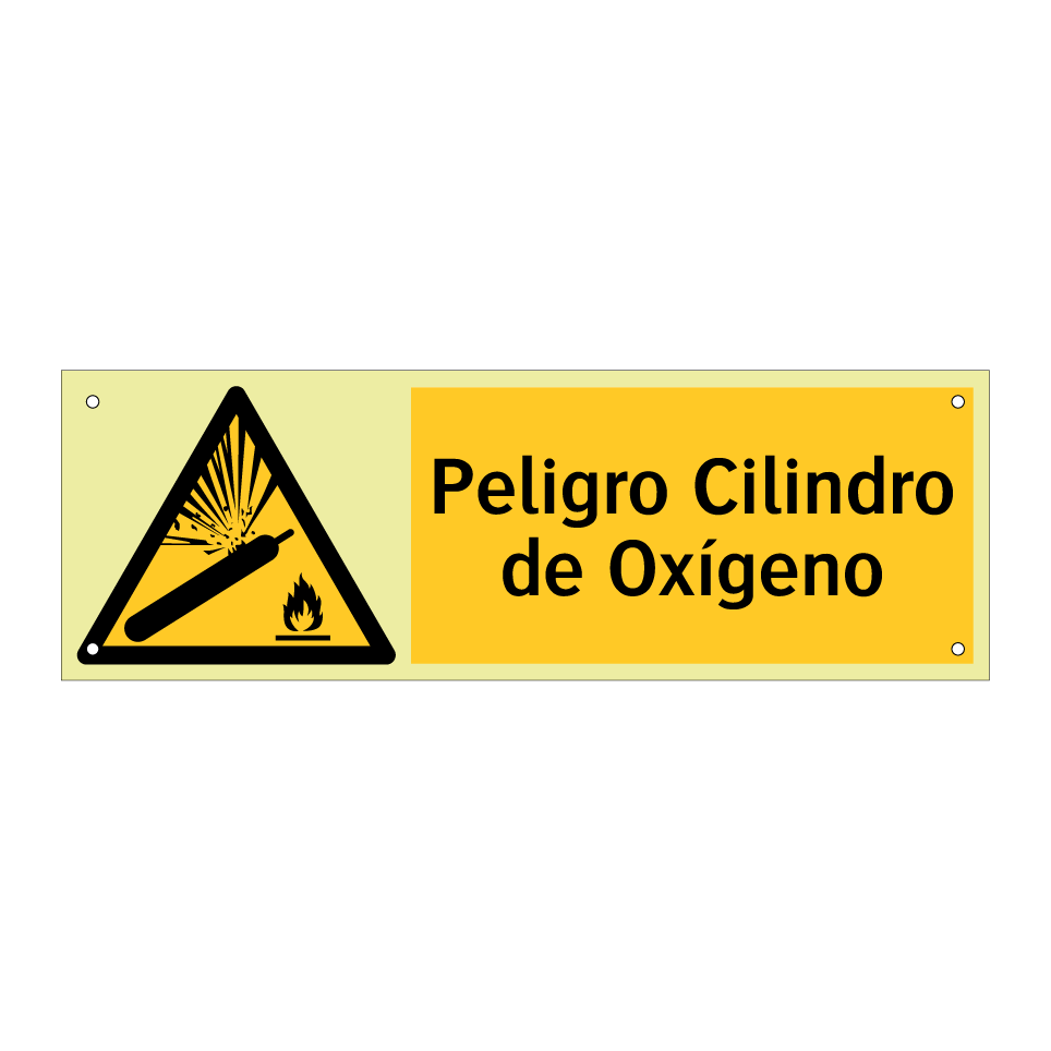 Peligro Cilindro de Oxígeno