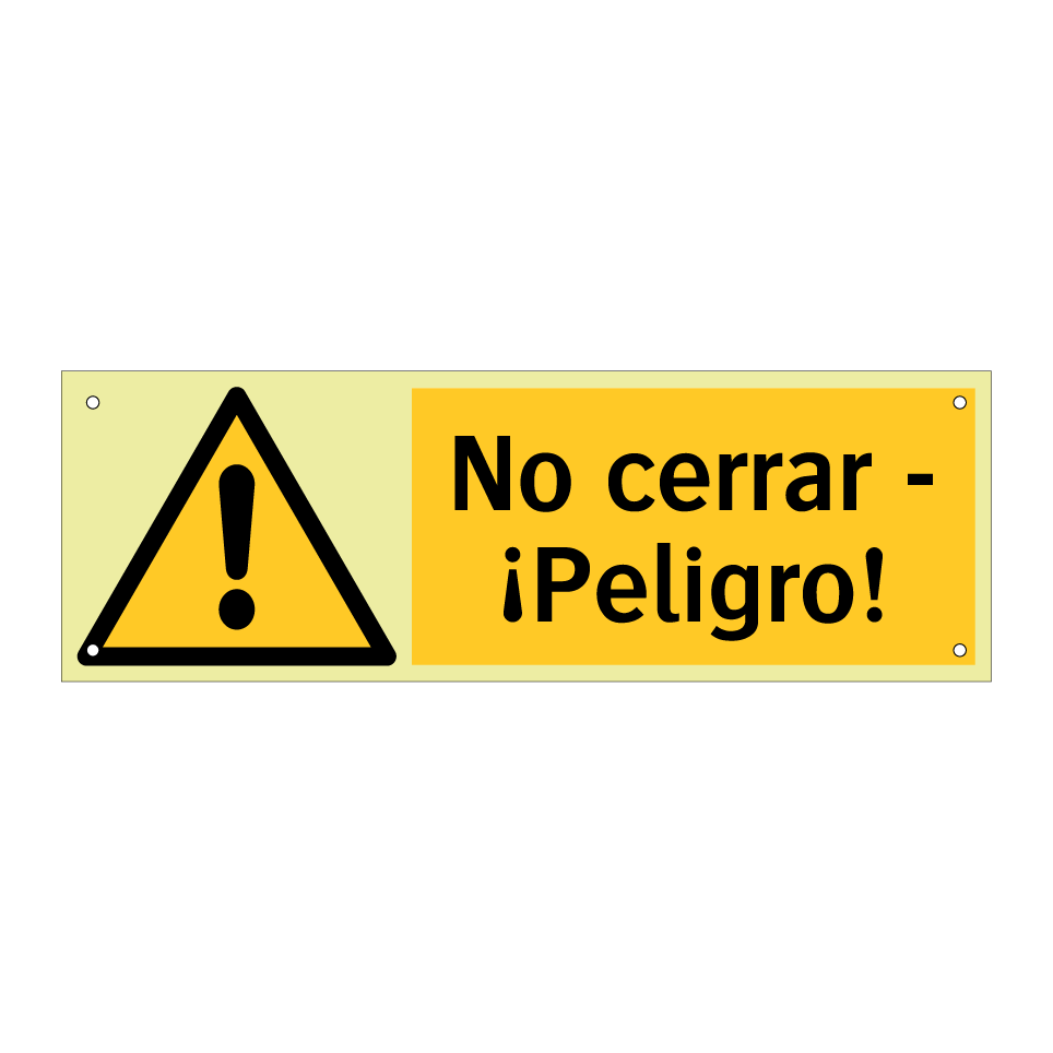 No cerrar - ¡Peligro!