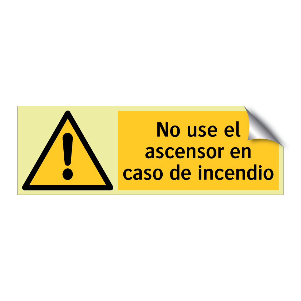 No use el ascensor en caso de incendio