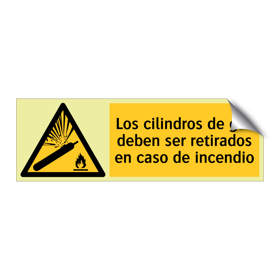 Los cilindros de gas deben ser retirados en caso de incendio
