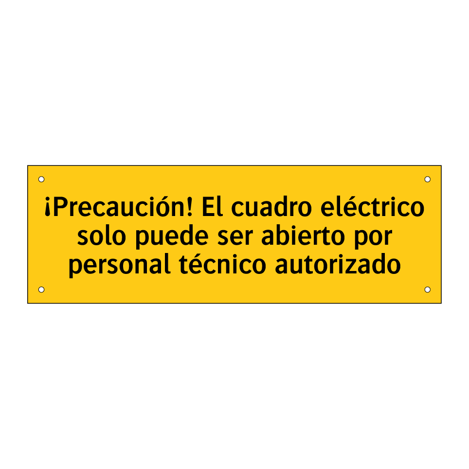 ¡Precaución! El cuadro eléctrico solo puede ser abierto por personal técnico autorizado