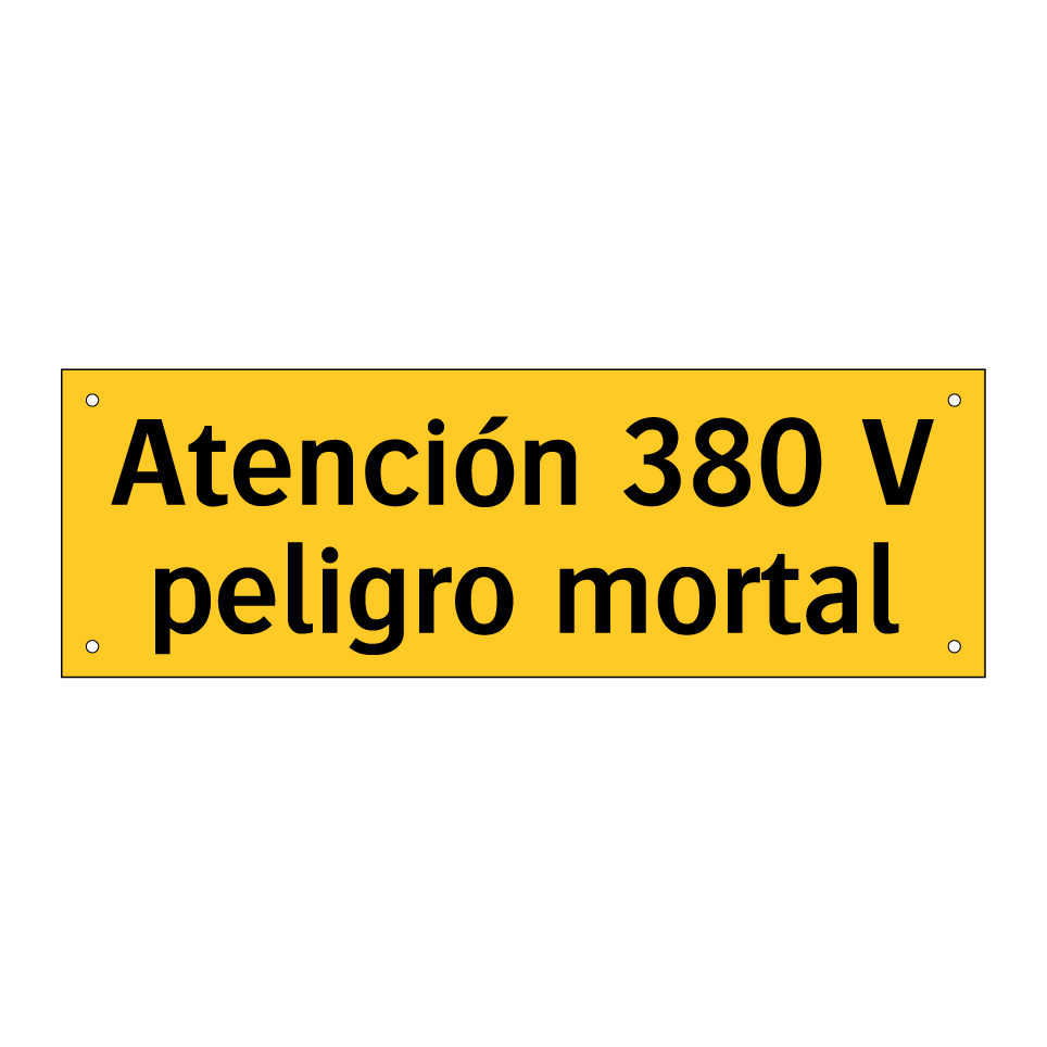 Atención 380 V peligro mortal