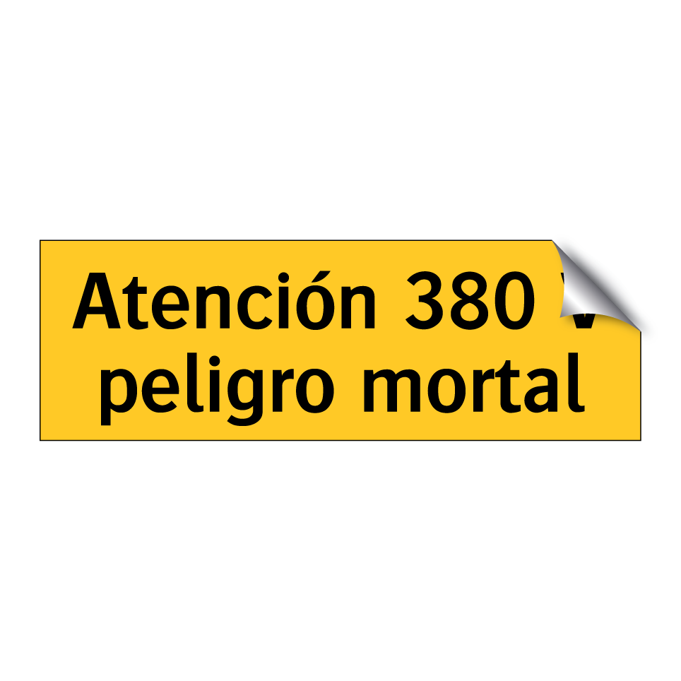 Atención 380 V peligro mortal