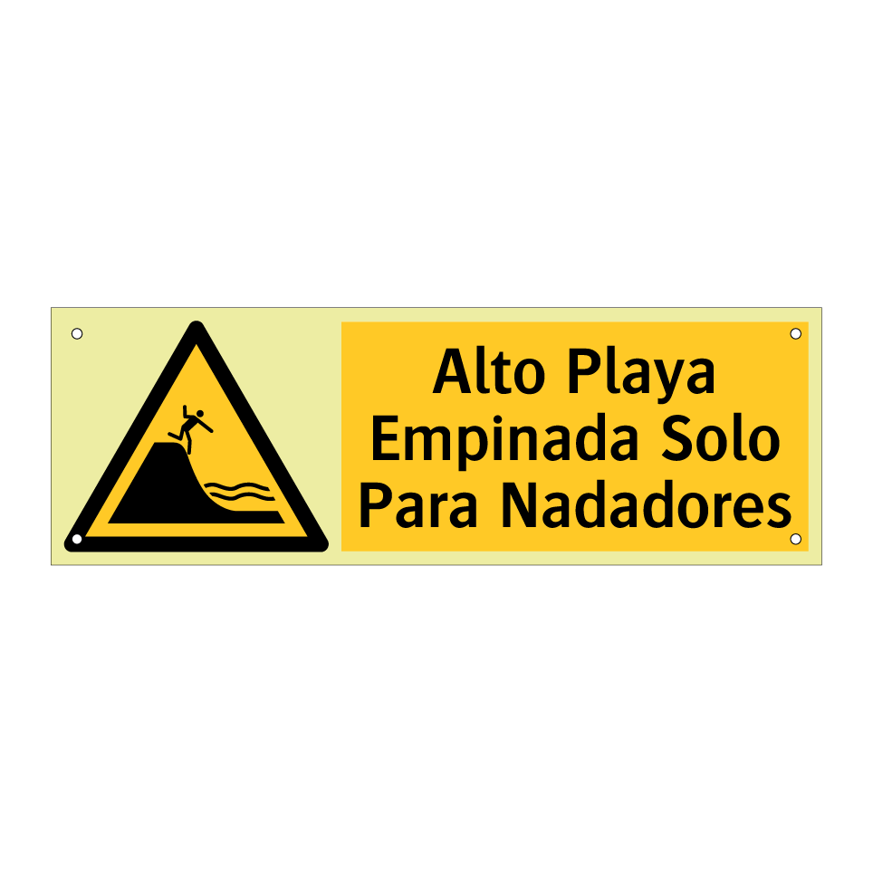 Alto Playa Empinada Solo Para Nadadores