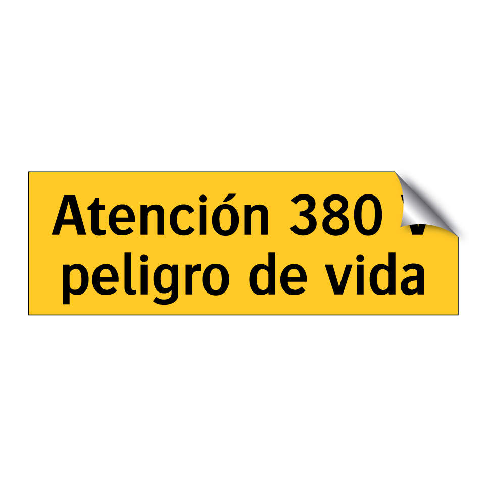 Atención 380 V peligro de vida