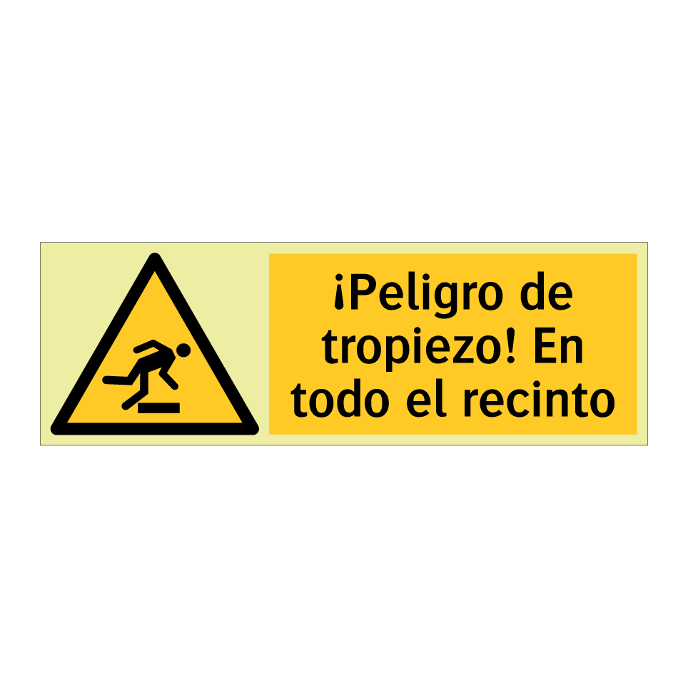 ¡Peligro de tropiezo! En todo el recinto