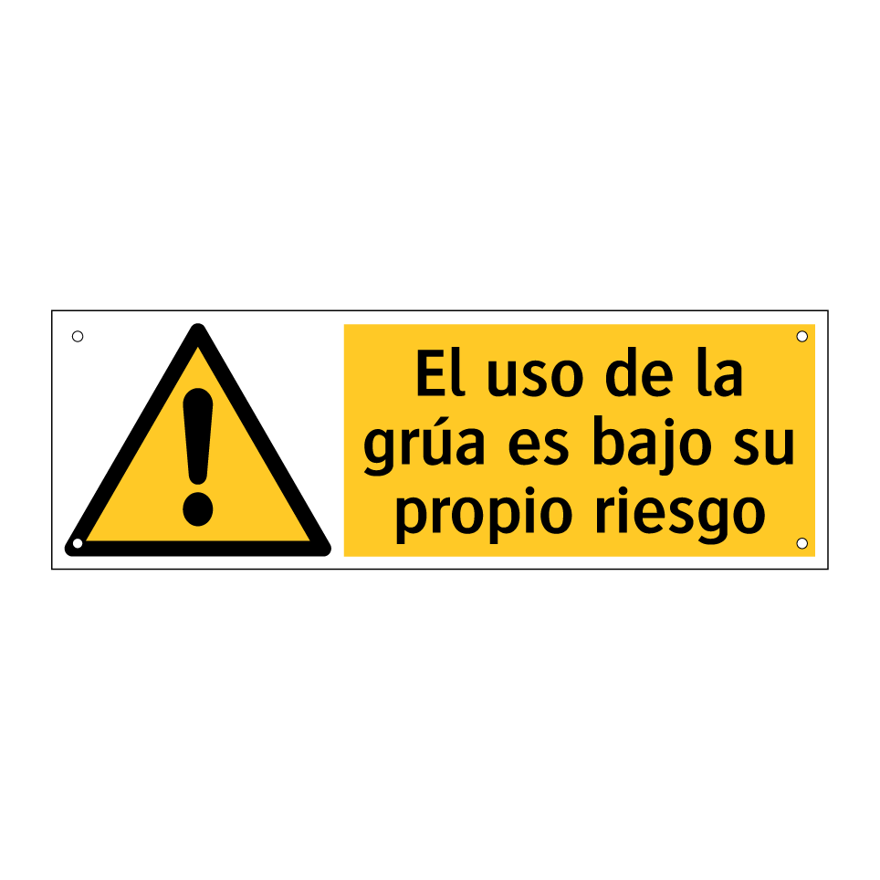 El uso de la grúa es bajo su propio riesgo