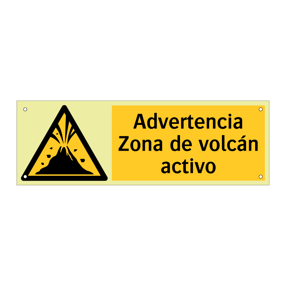 Advertencia Zona de volcán activo