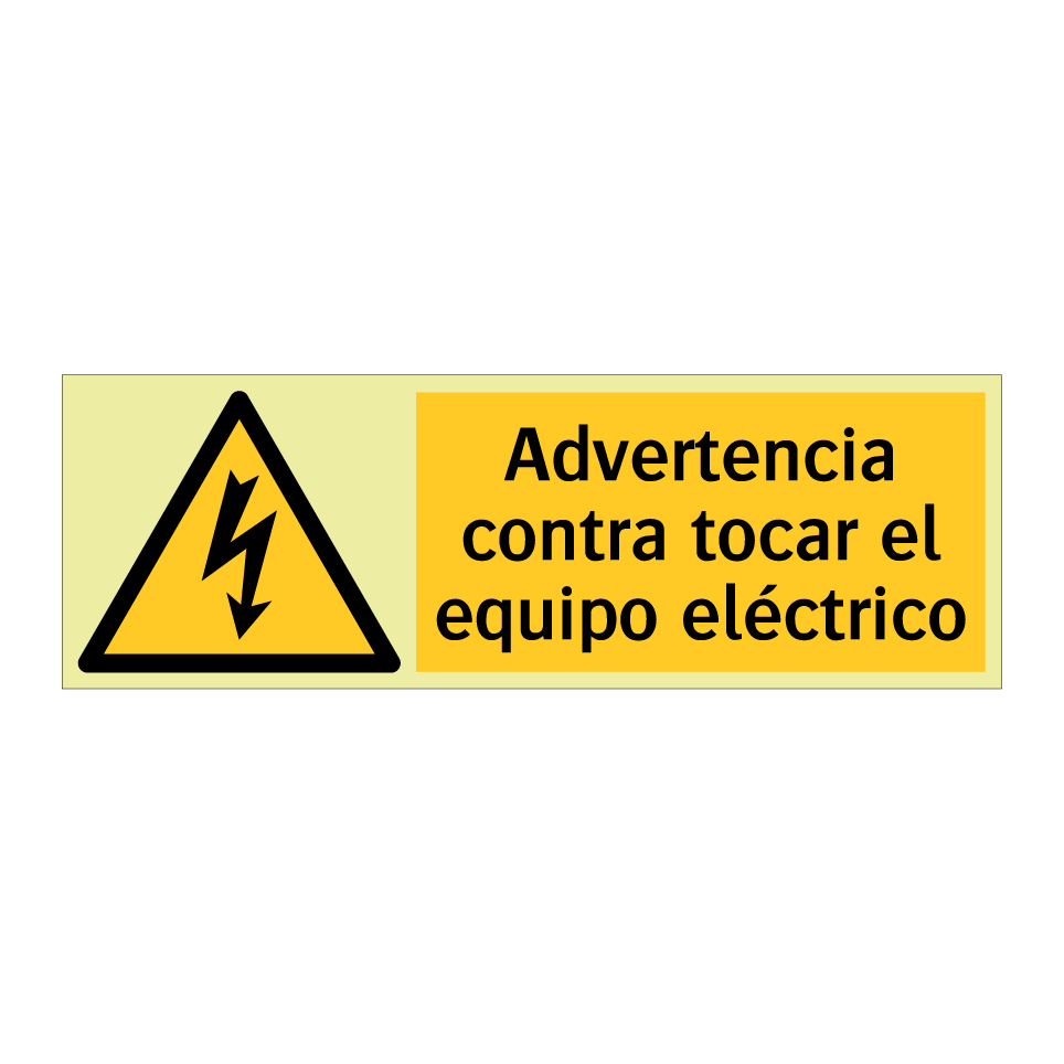 Advertencia contra tocar el equipo eléctrico