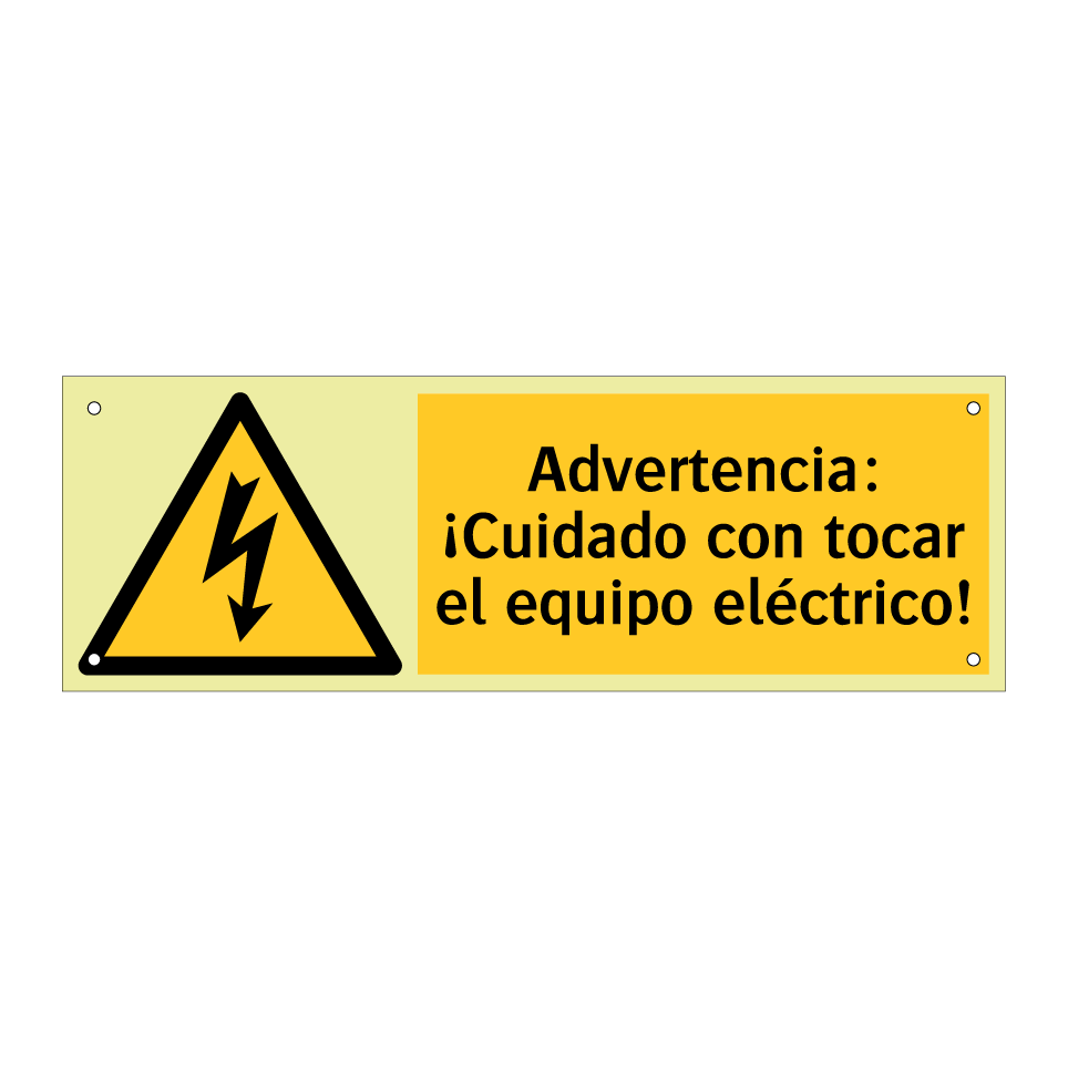 Advertencia: ¡Cuidado con tocar el equipo eléctrico!