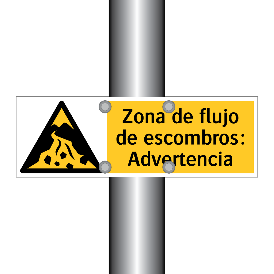 Zona de flujo de escombros: Advertencia