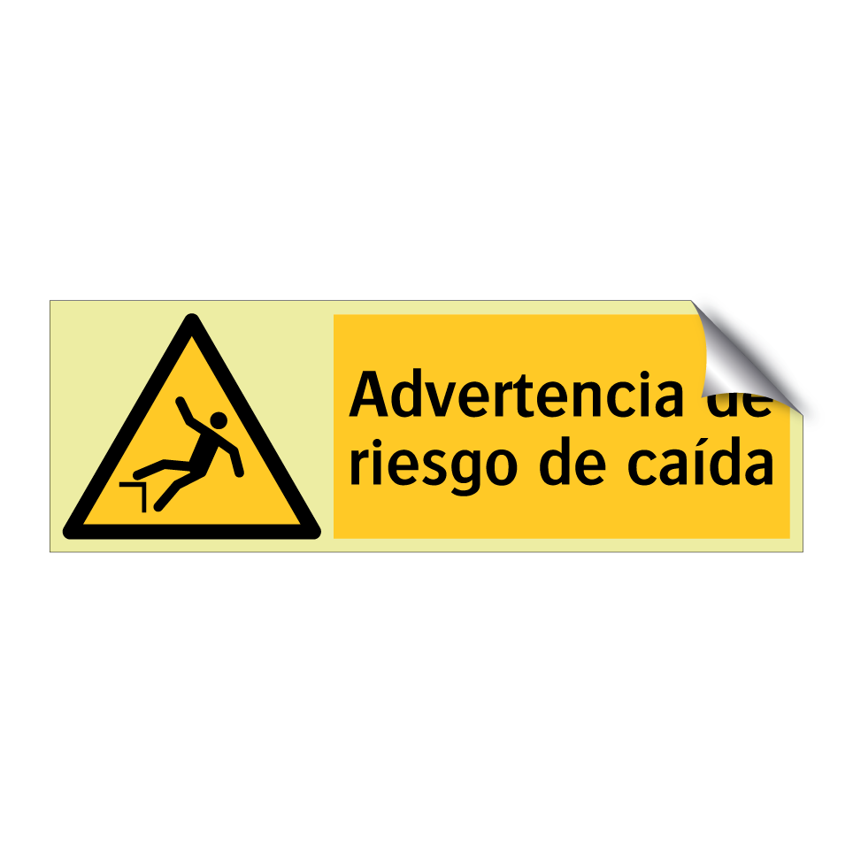 Advertencia de riesgo de caída