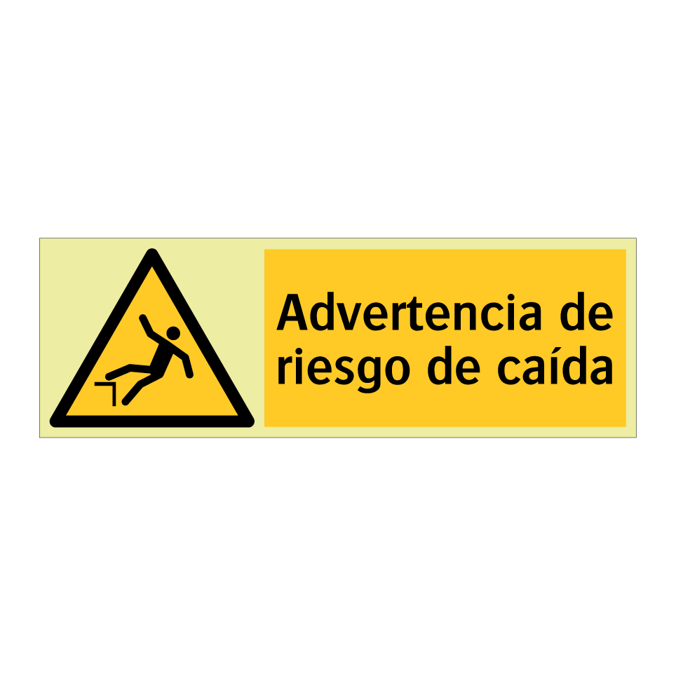 Advertencia de riesgo de caída