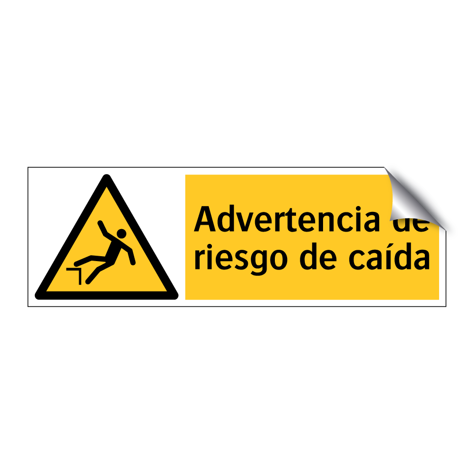Advertencia de riesgo de caída