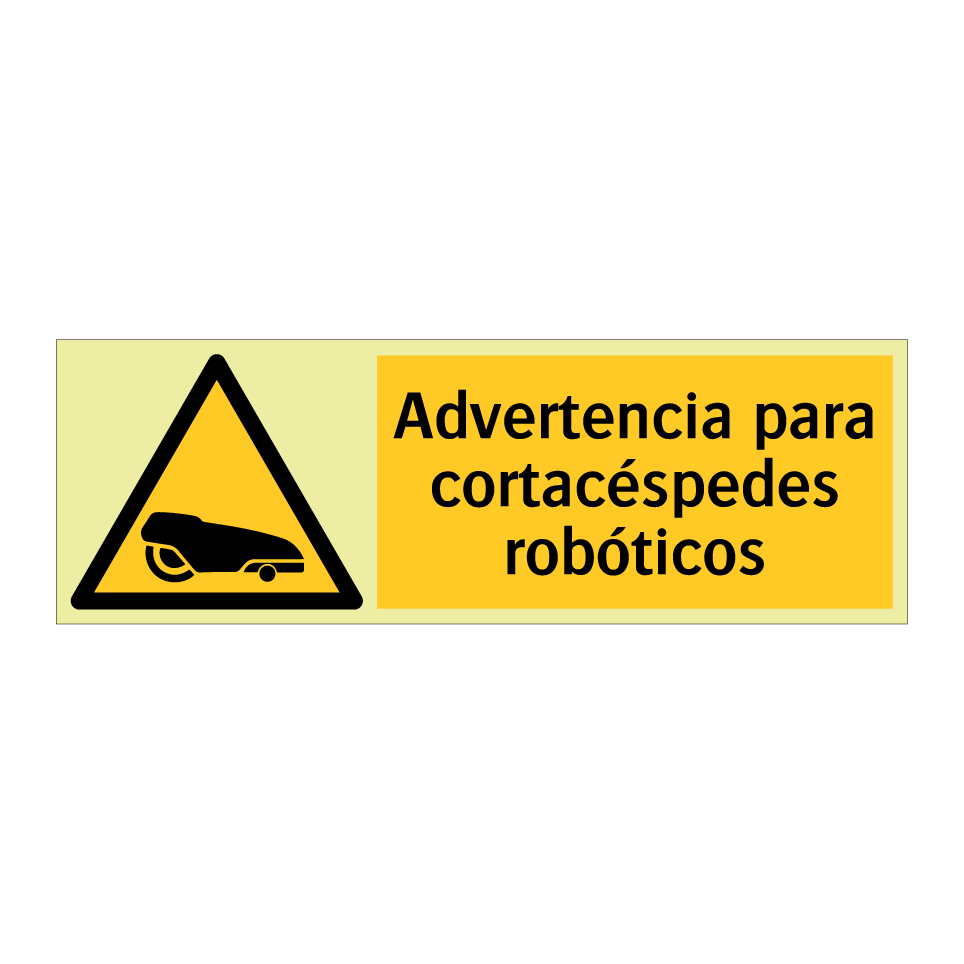 Advertencia para cortacéspedes robóticos