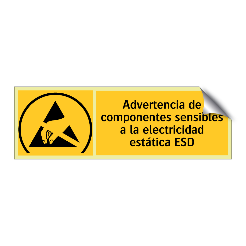 Advertencia de componentes sensibles a la electricidad estática ESD