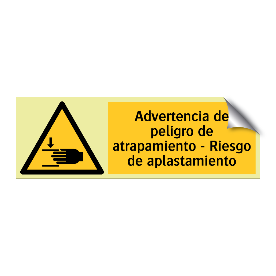 Advertencia de peligro de atrapamiento - Riesgo de aplastamiento