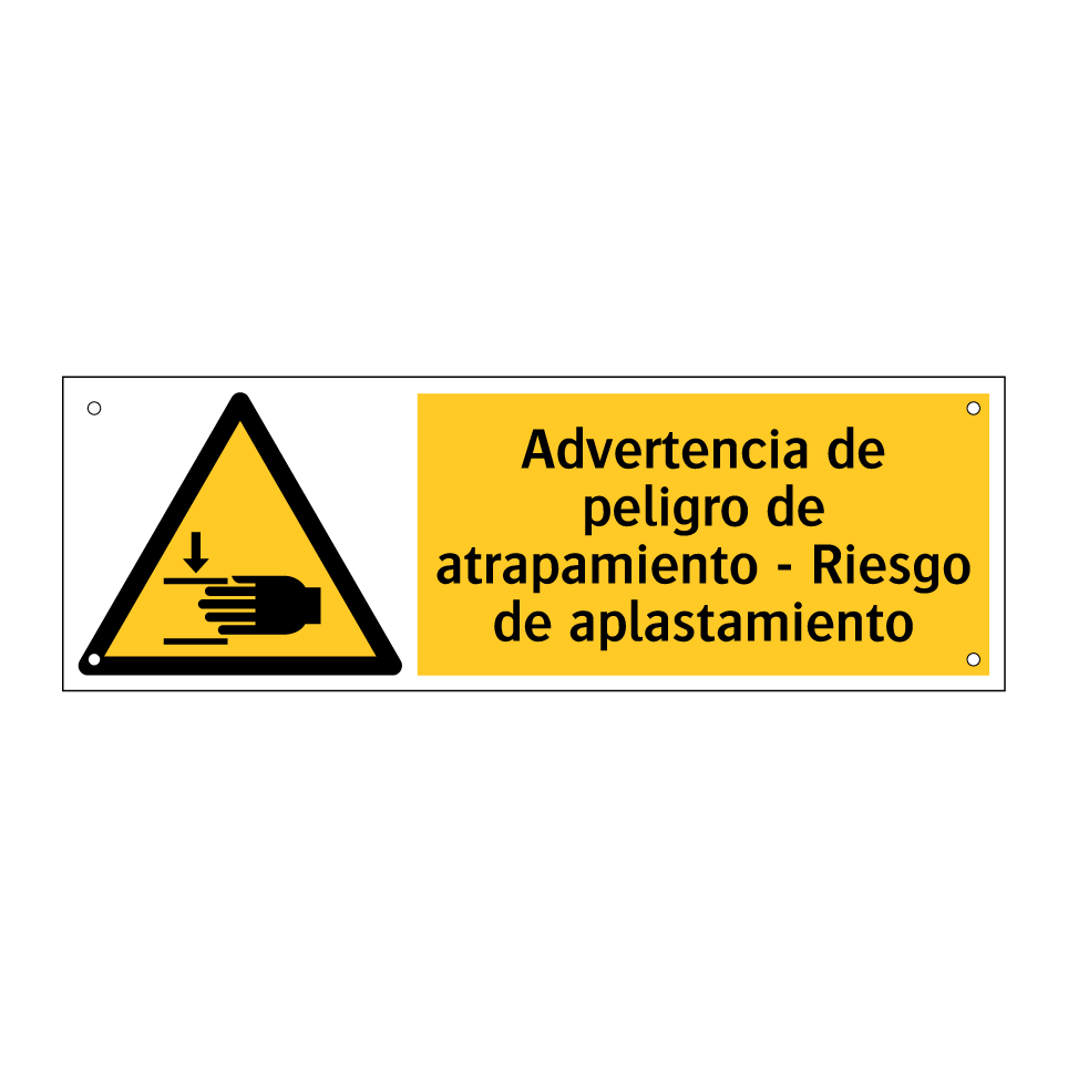 Advertencia de peligro de atrapamiento - Riesgo de aplastamiento