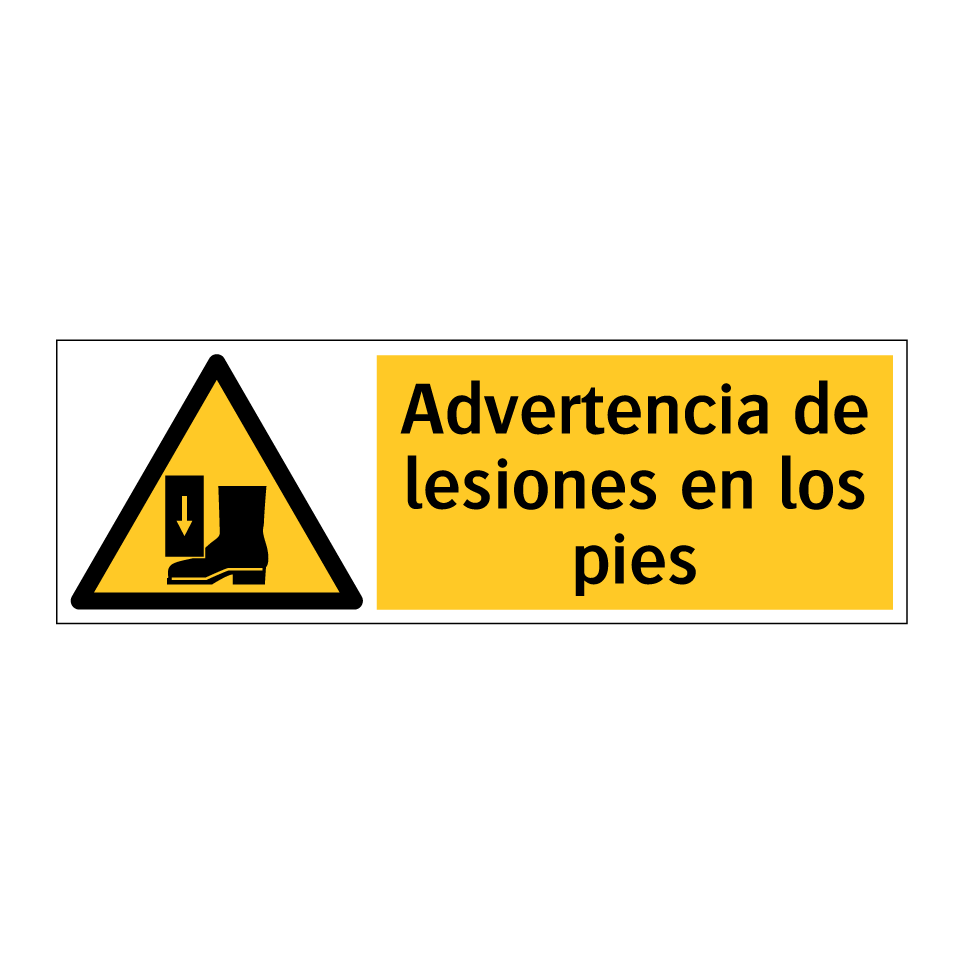 Advertencia de lesiones en los pies