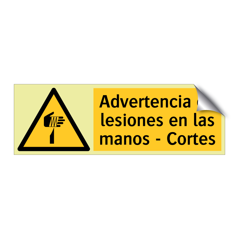 Advertencia de lesiones en las manos - Cortes