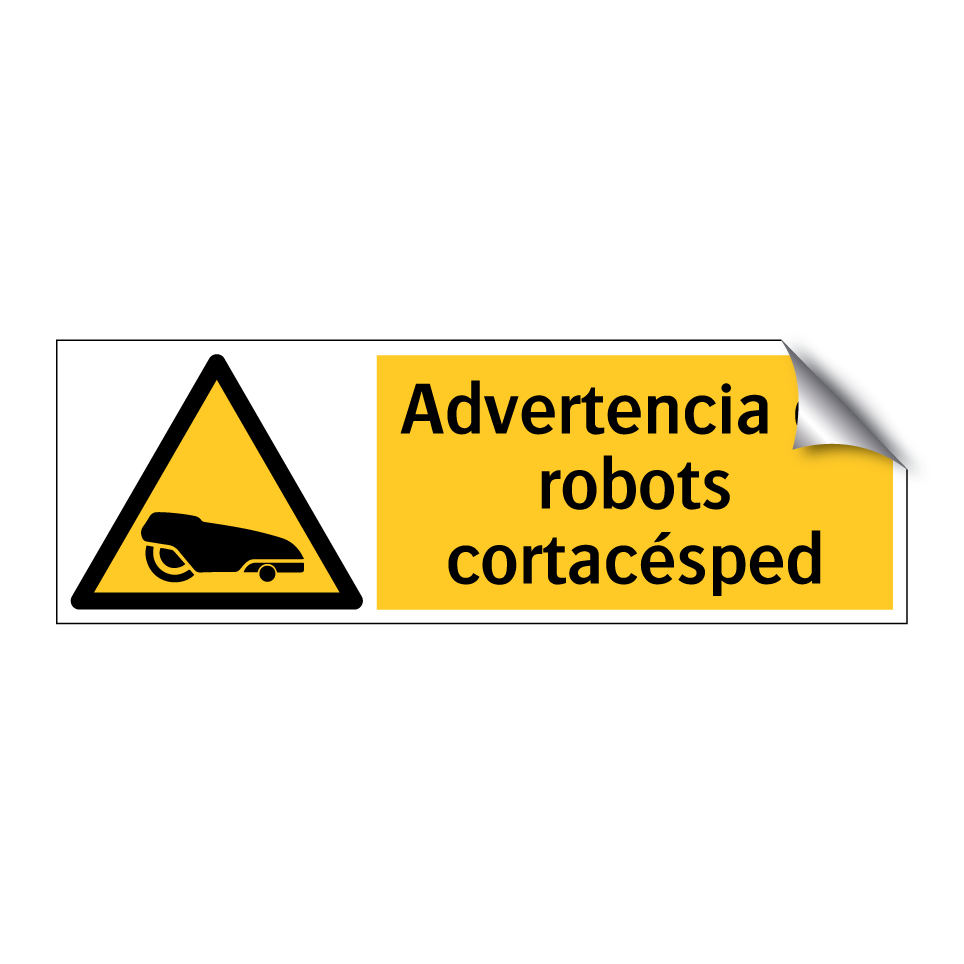 Advertencia de robots cortacésped