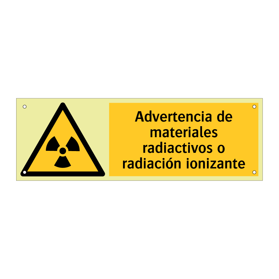 Advertencia de materiales radiactivos o radiación ionizante