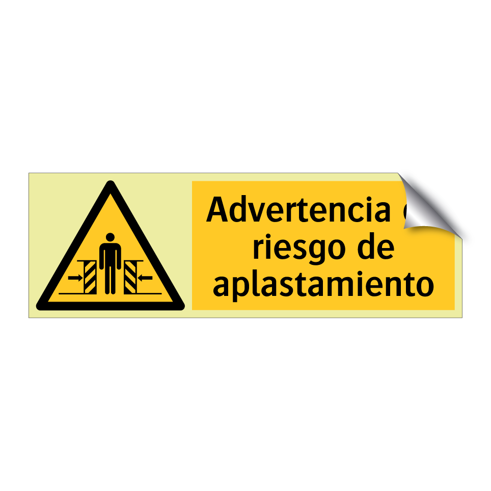 Advertencia de riesgo de aplastamiento
