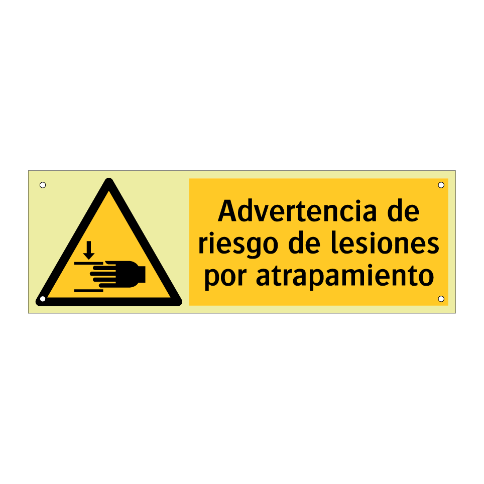 Advertencia de riesgo de lesiones por atrapamiento