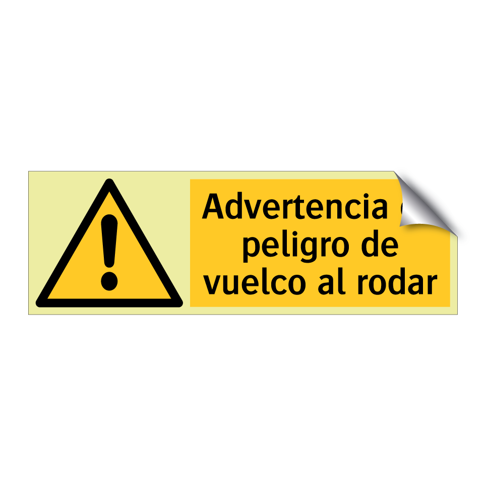Advertencia de peligro de vuelco al rodar
