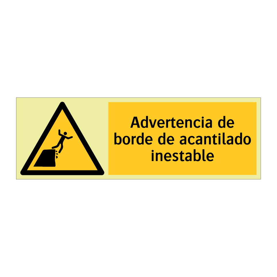 Advertencia de borde de acantilado inestable