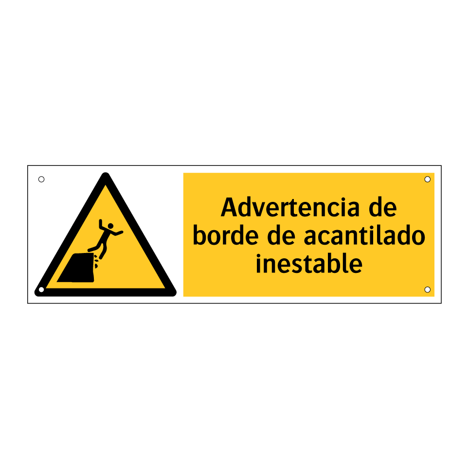 Advertencia de borde de acantilado inestable
