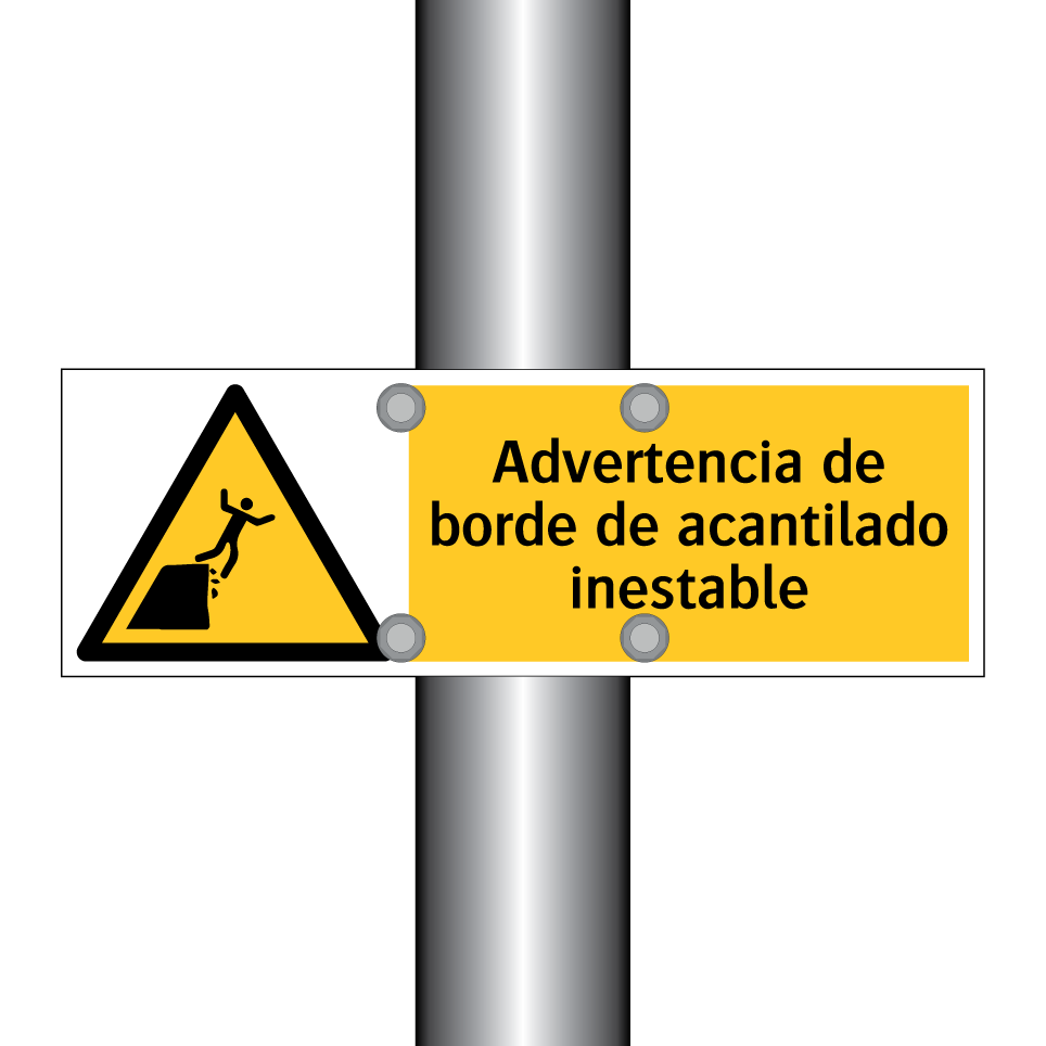Advertencia de borde de acantilado inestable