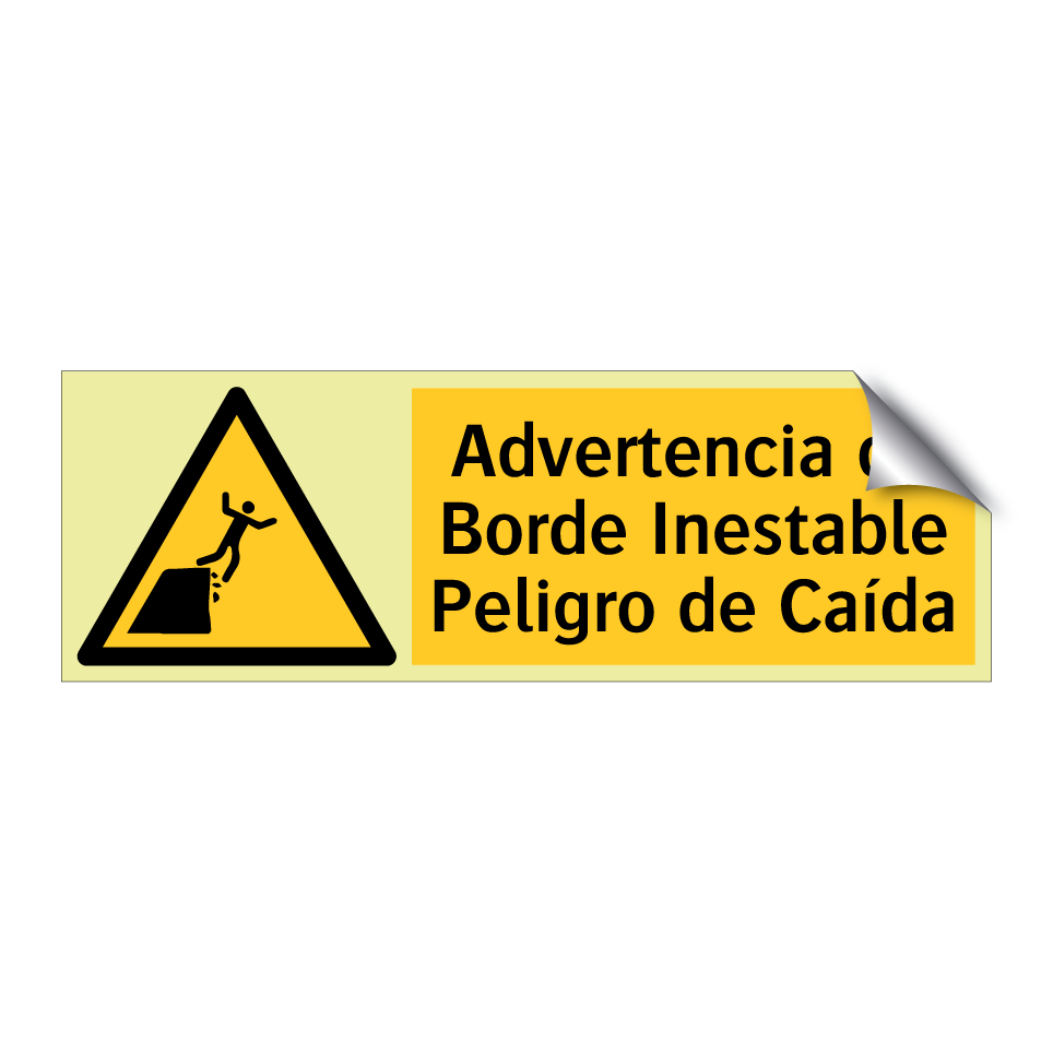 Advertencia de Borde Inestable Peligro de Caída